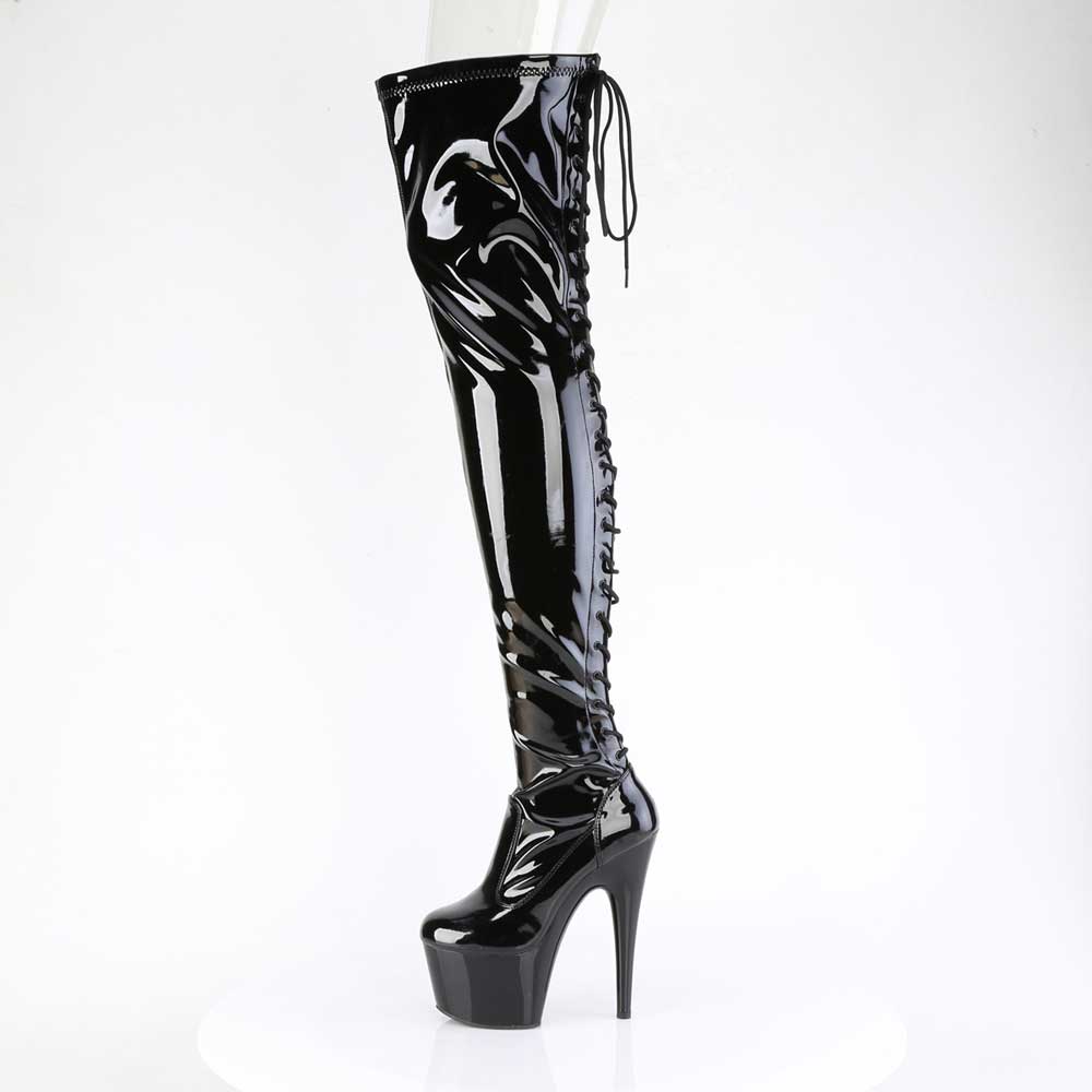 Pleaser - ADORE3850 Plateau Overknee Laarzen - Zwart Product image